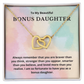 Bonus Daughter Gift for Step Daughter Interlocking Hearts Necklace