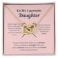 EllePendants To My Lacrosse Daughter Necklace, Father Daughter Necklace, Mother Daughter Necklace, Daughter Birthday, Heart Jewelry, Gold Jewelry, Interlocking Hearts, Message Card Necklace