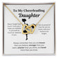 EllePendants To My Cheerleading Daughter Necklace, Father Daughter Necklace, Mother Daughter Necklace, Daughter Birthday, Heart Jewelry, Gold Jewelry, Interlocking Hearts, Message Card Necklace