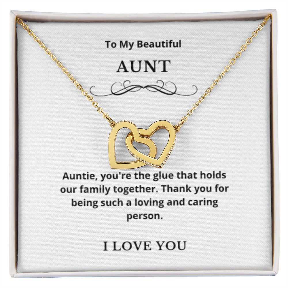 Interlocking Hearts To My Aunt Jewelry, Aunt Necklace Gift, Cousin Gift, Family Jewelry, Message Card Gift, For Aunt, Aunt Birthday