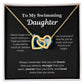 EllePendants To My Swimming Daughter Necklace, Father Daughter Necklace, Mother Daughter Necklace, Daughter Birthday, Heart Jewelry, Gold Jewelry, Interlocking Hearts, Message Card Necklace