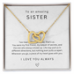 To My Sister Interlocking Hearts Necklace, Sister Gift from Sister, Big Little Sister Birthday Christmas Gift, Gift for Sister
