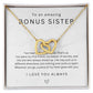 To My Bonus Sister Interlocking Hearts Necklace, Step Sister Gift, Big Little Sister Birthday Christmas Gift, Gift for Sister