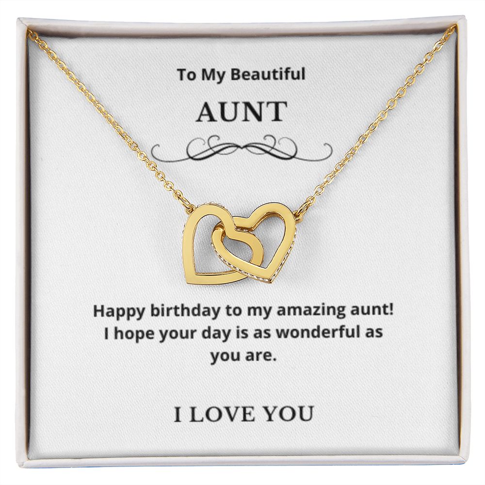 Interlocking Hearts To My Aunt Jewelry, Aunt Necklace Gift, Cousin Gift, Family Jewelry, Message Card Gift, For Aunt, Aunt Birthday