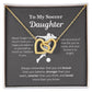 EllePendants To My Soccer Daughter Necklace, Father Daughter Necklace, Mother Daughter Necklace, Daughter Birthday, Heart Jewelry, Gold Jewelry, Interlocking Hearts, Message Card Necklace