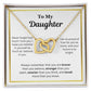 EllePendants To My Daughter Necklace, Father Daughter Necklace, Mother Daughter Necklace, Daughter Birthday, Heart Jewelry, Gold Jewelry, Interlocking Hearts, Message Card Necklace
