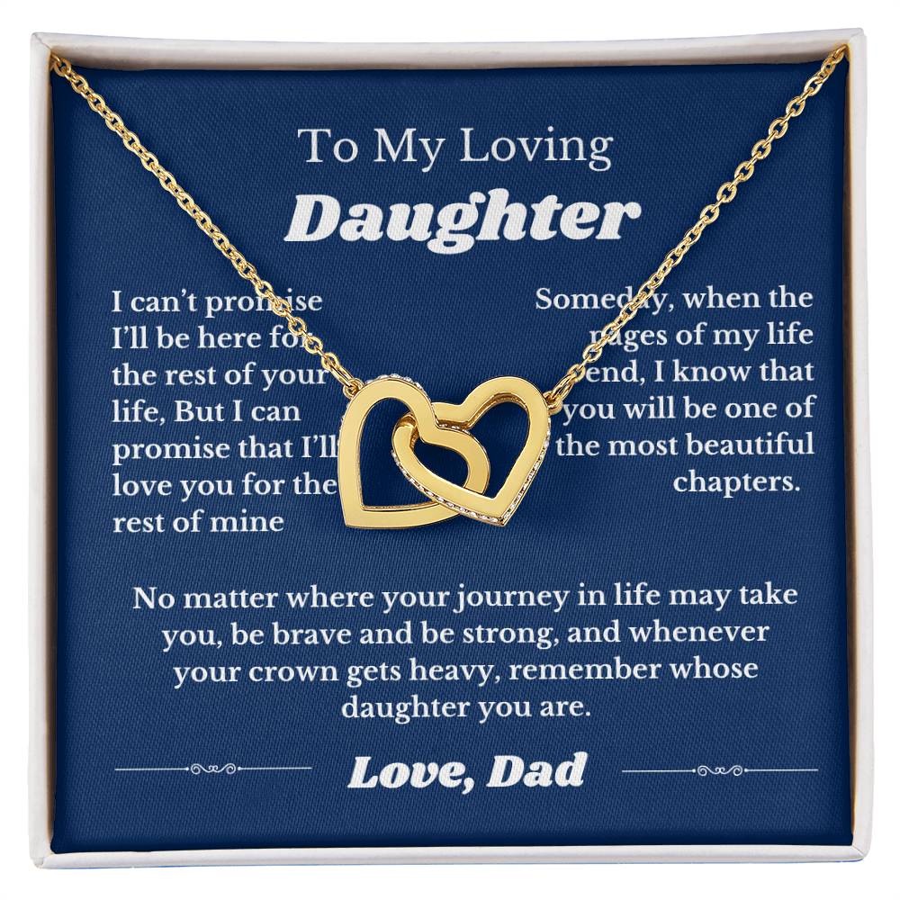 To My Daughter From Dad, Interlocking Hearts Necklace Gift from Father, Daughter Birthday, Wedding jewelry