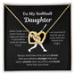 EllePendants To My Softball Daughter Necklace, Father Daughter Necklace, Mother Daughter Necklace, Daughter Birthday, Heart Jewelry, Gold Jewelry, Interlocking Hearts, Message Card Necklace