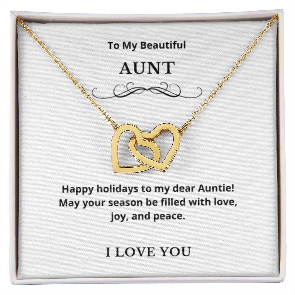 Interlocking Hearts To My Aunt Jewelry, Aunt Necklace Gift, Cousin Gift, Family Jewelry, Message Card Gift, For Aunt, Aunt Birthday
