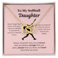 EllePendants To My Softball Daughter Necklace, Father Daughter Necklace, Mother Daughter Necklace, Daughter Birthday, Heart Jewelry, Gold Jewelry, Interlocking Hearts, Message Card Necklace