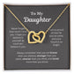 EllePendants To My Daughter Necklace, Father Daughter Necklace, Mother Daughter Necklace, Daughter Birthday, Heart Jewelry, Gold Jewelry, Interlocking Hearts, Message Card Necklace