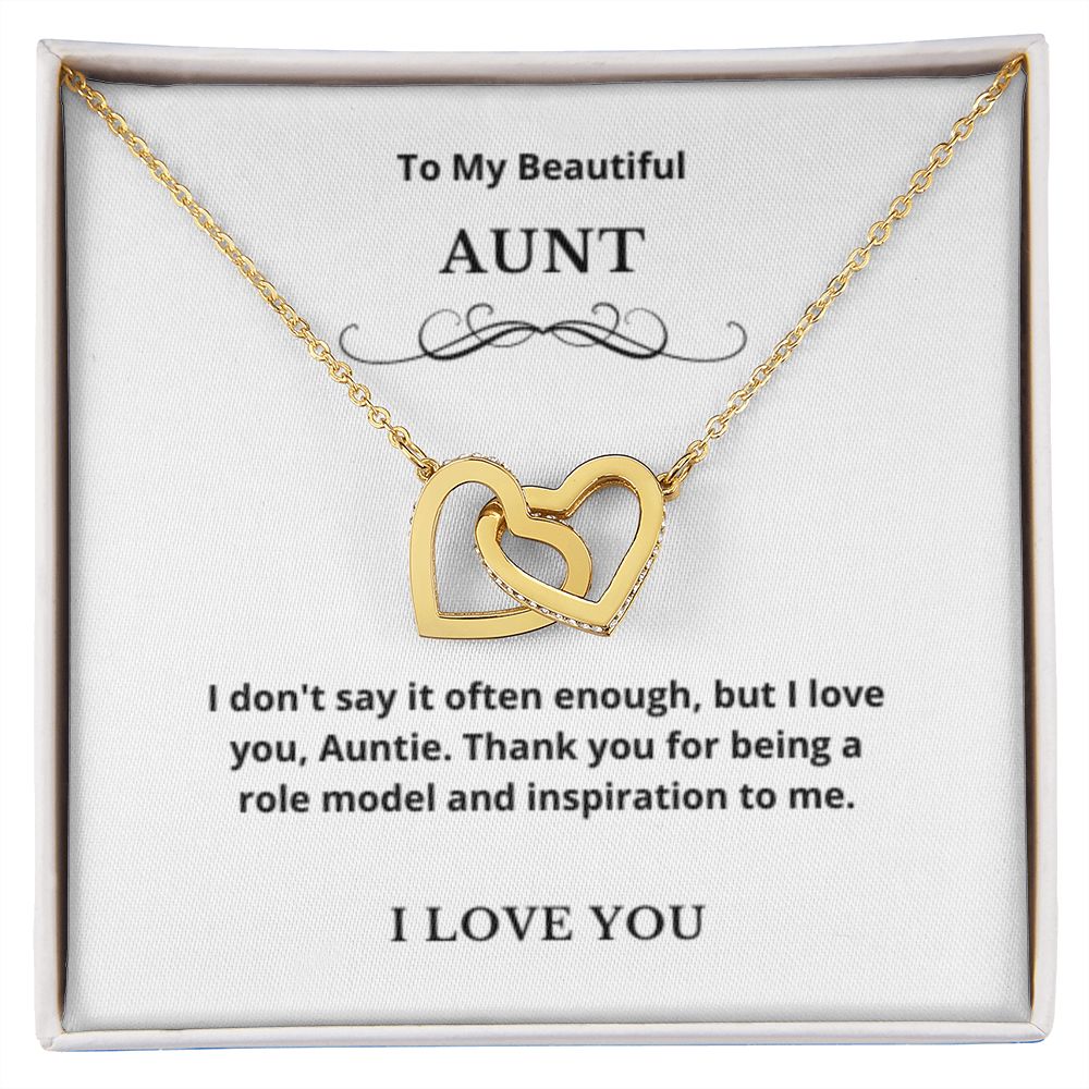 Interlocking Hearts To My Aunt Jewelry, Aunt Necklace Gift, Cousin Gift, Family Jewelry, Message Card Gift, For Aunt, Aunt Birthday