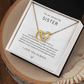 To My Sister Interlocking Hearts Necklace, Sister Gift from Sister, Big Little Sister Birthday Christmas Gift, Gift for Sister