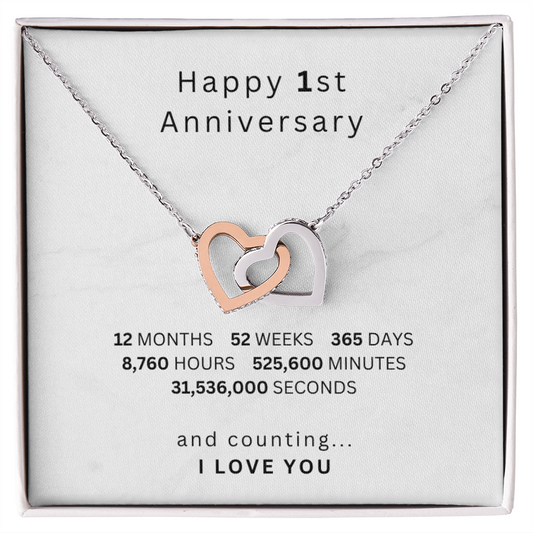 1 year Anniversary Gift for Girlfriend, 1st Anniversary Necklace, First anniversary gift for her, First Wedding