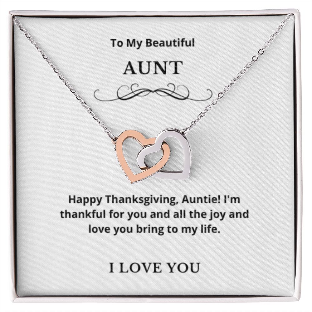 Interlocking Hearts To My Aunt Jewelry, Aunt Necklace Gift, Cousin Gift, Family Jewelry, Message Card Gift, For Aunt, Aunt Birthday
