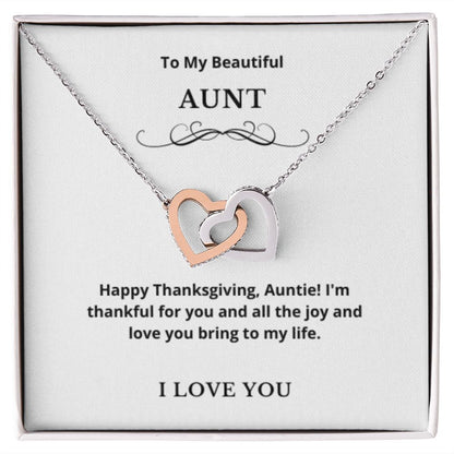 Interlocking Hearts To My Aunt Jewelry, Aunt Necklace Gift, Cousin Gift, Family Jewelry, Message Card Gift, For Aunt, Aunt Birthday