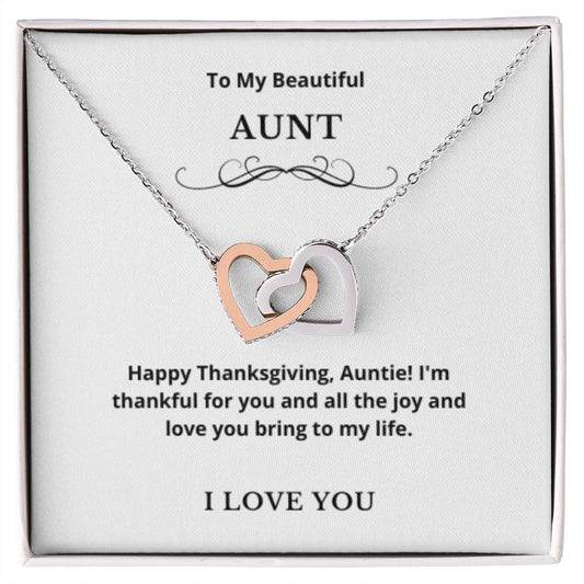 Interlocking Hearts To My Aunt Jewelry, Aunt Necklace Gift, Cousin Gift, Family Jewelry, Message Card Gift, For Aunt, Aunt Birthday