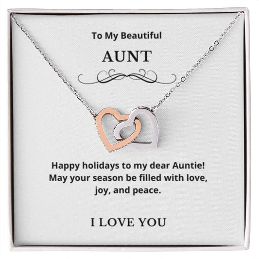 Interlocking Hearts To My Aunt Jewelry, Aunt Necklace Gift, Cousin Gift, Family Jewelry, Message Card Gift, For Aunt, Aunt Birthday