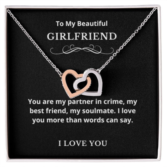 Hearts Jewelry, FG Family Gift, Girlfriend Necklace, Gift from Boyfriend, To My Soulmate Jewelry, GF Birthday Gift
