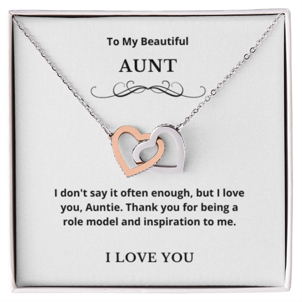 Interlocking Hearts To My Aunt Jewelry, Aunt Necklace Gift, Cousin Gift, Family Jewelry, Message Card Gift, For Aunt, Aunt Birthday