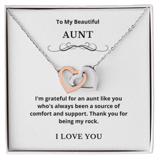 Interlocking Hearts To My Aunt Jewelry, Aunt Necklace Gift, Cousin Gift, Family Jewelry, Message Card Gift, For Aunt, Aunt Birthday