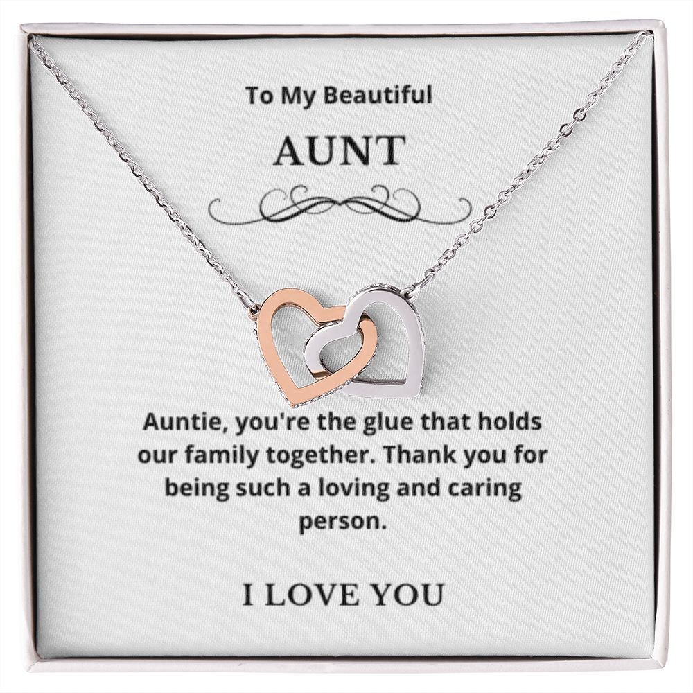 Interlocking Hearts To My Aunt Jewelry, Aunt Necklace Gift, Cousin Gift, Family Jewelry, Message Card Gift, For Aunt, Aunt Birthday