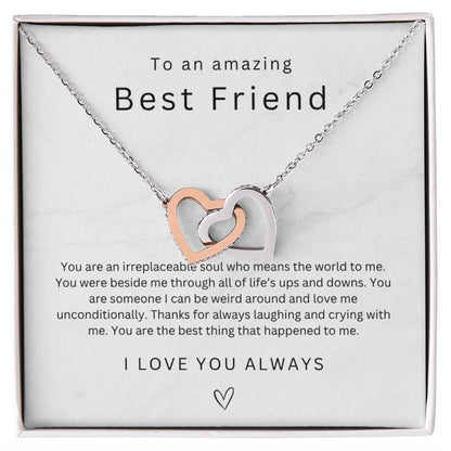 Best Friend Birthday Gift, For BEST FRIEND, Bestie Heart Jewelry, Necklace Gift