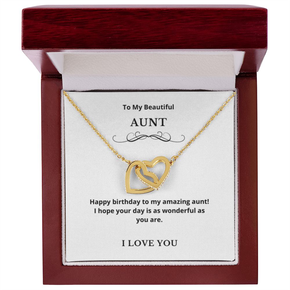 Interlocking Hearts To My Aunt Jewelry, Aunt Necklace Gift, Cousin Gift, Family Jewelry, Message Card Gift, For Aunt, Aunt Birthday
