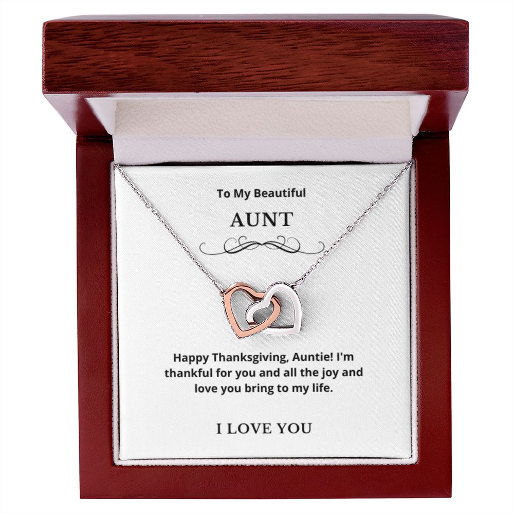 Interlocking Hearts To My Aunt Jewelry, Aunt Necklace Gift, Cousin Gift, Family Jewelry, Message Card Gift, For Aunt, Aunt Birthday