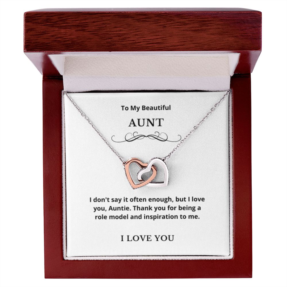 Interlocking Hearts To My Aunt Jewelry, Aunt Necklace Gift, Cousin Gift, Family Jewelry, Message Card Gift, For Aunt, Aunt Birthday
