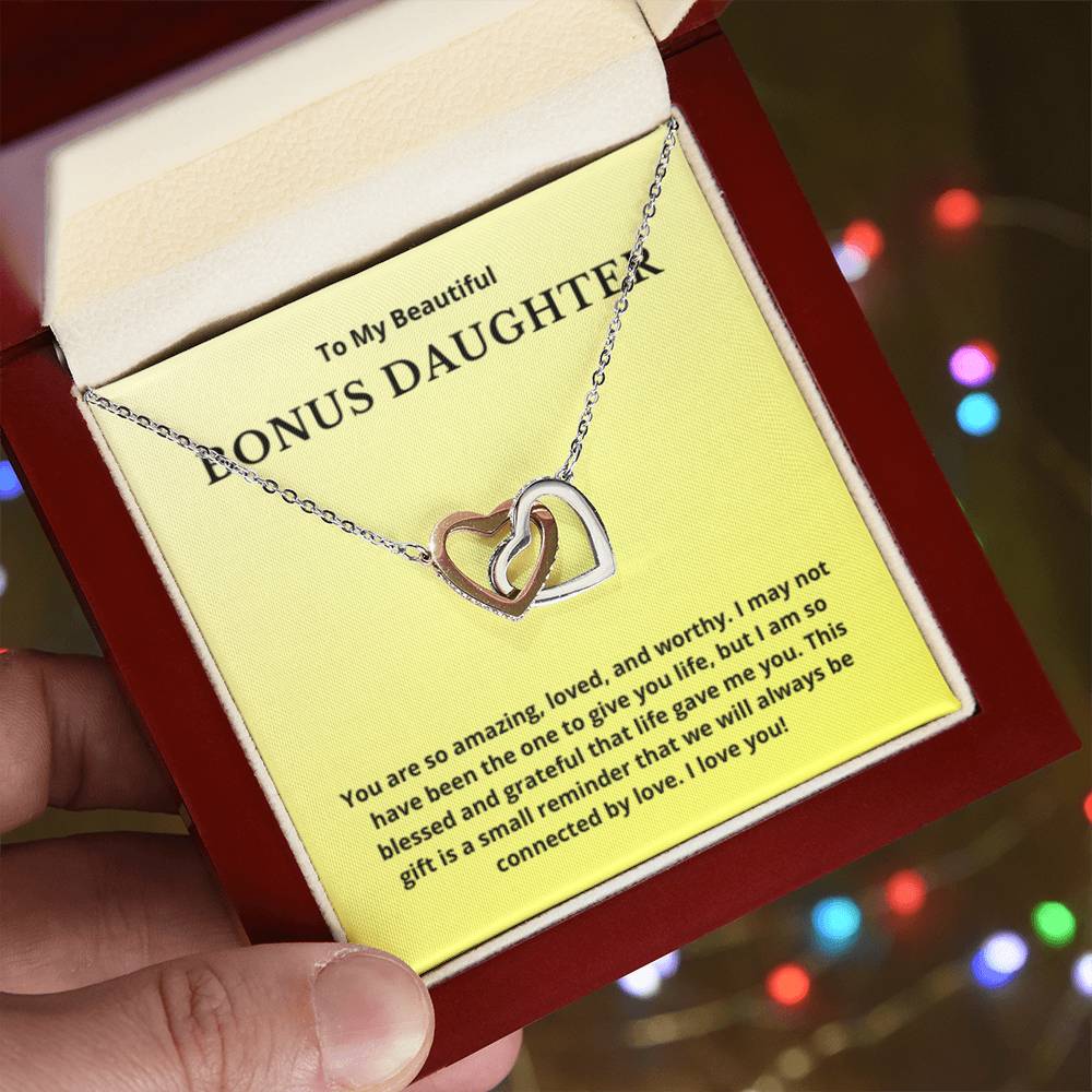 BONUS DAUGHTER gift for step daughter wedding gifts step daughter necklace gift to step daughter from bride groom stepmother BIRTHDAY gift