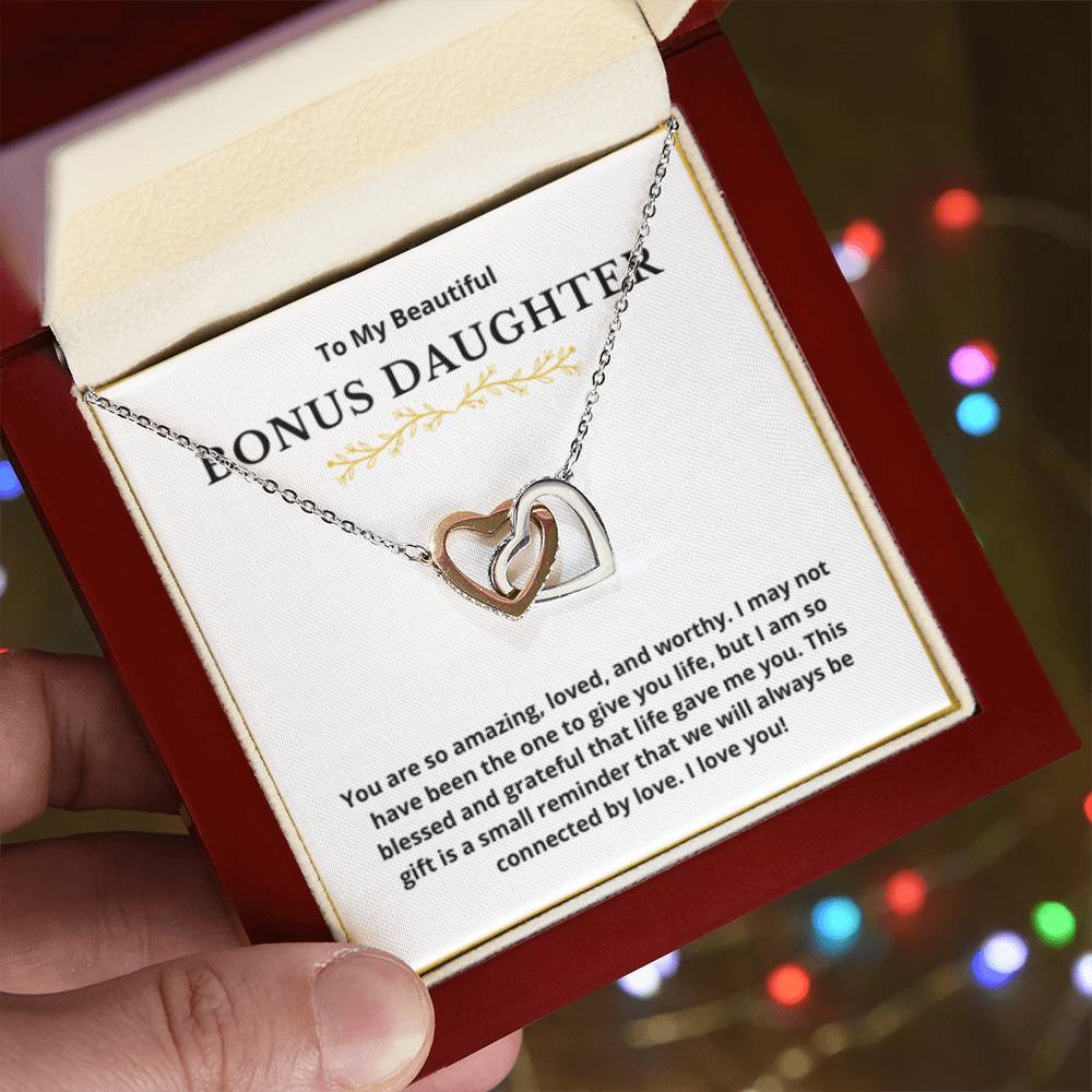 BONUS DAUGHTER gift for step daughter wedding gifts step daughter necklace gift to step daughter from bride groom stepmother BIRTHDAY gift
