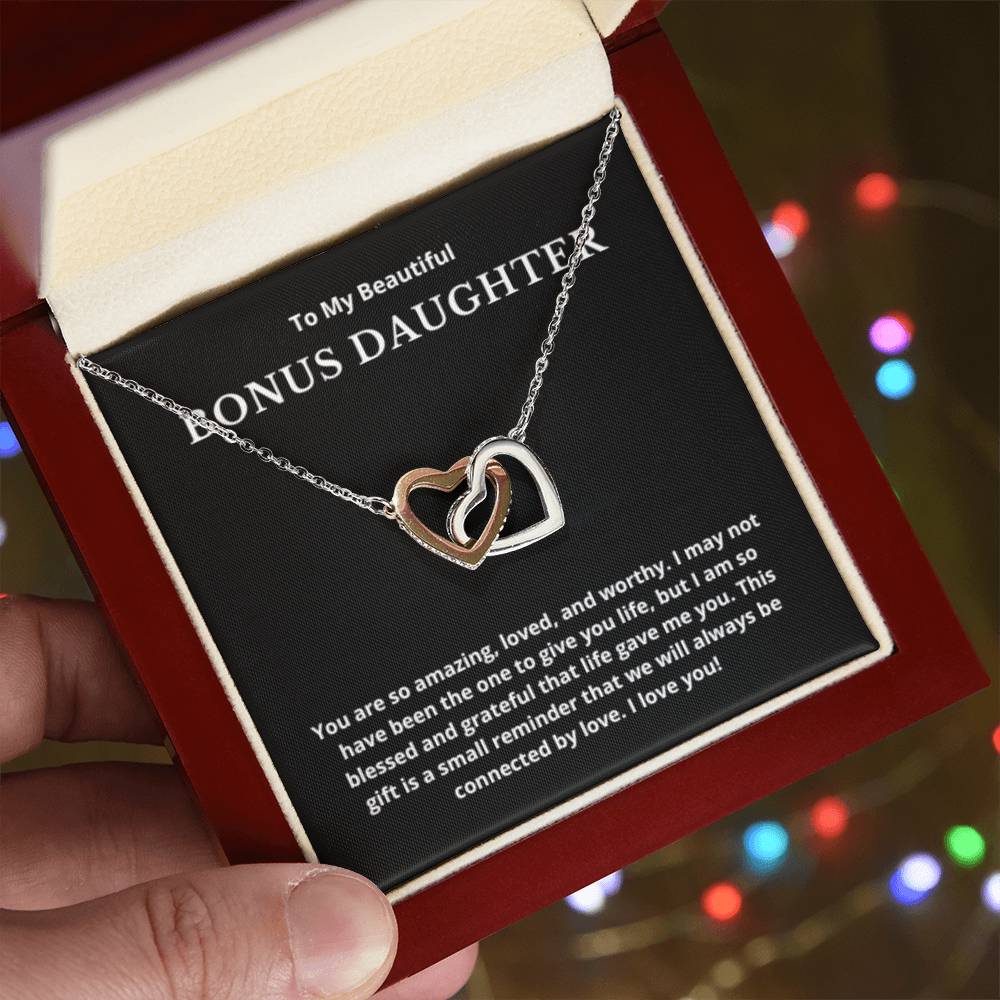 BONUS DAUGHTER gift for step daughter wedding gifts step daughter necklace gift to step daughter from bride groom stepmother BIRTHDAY gift
