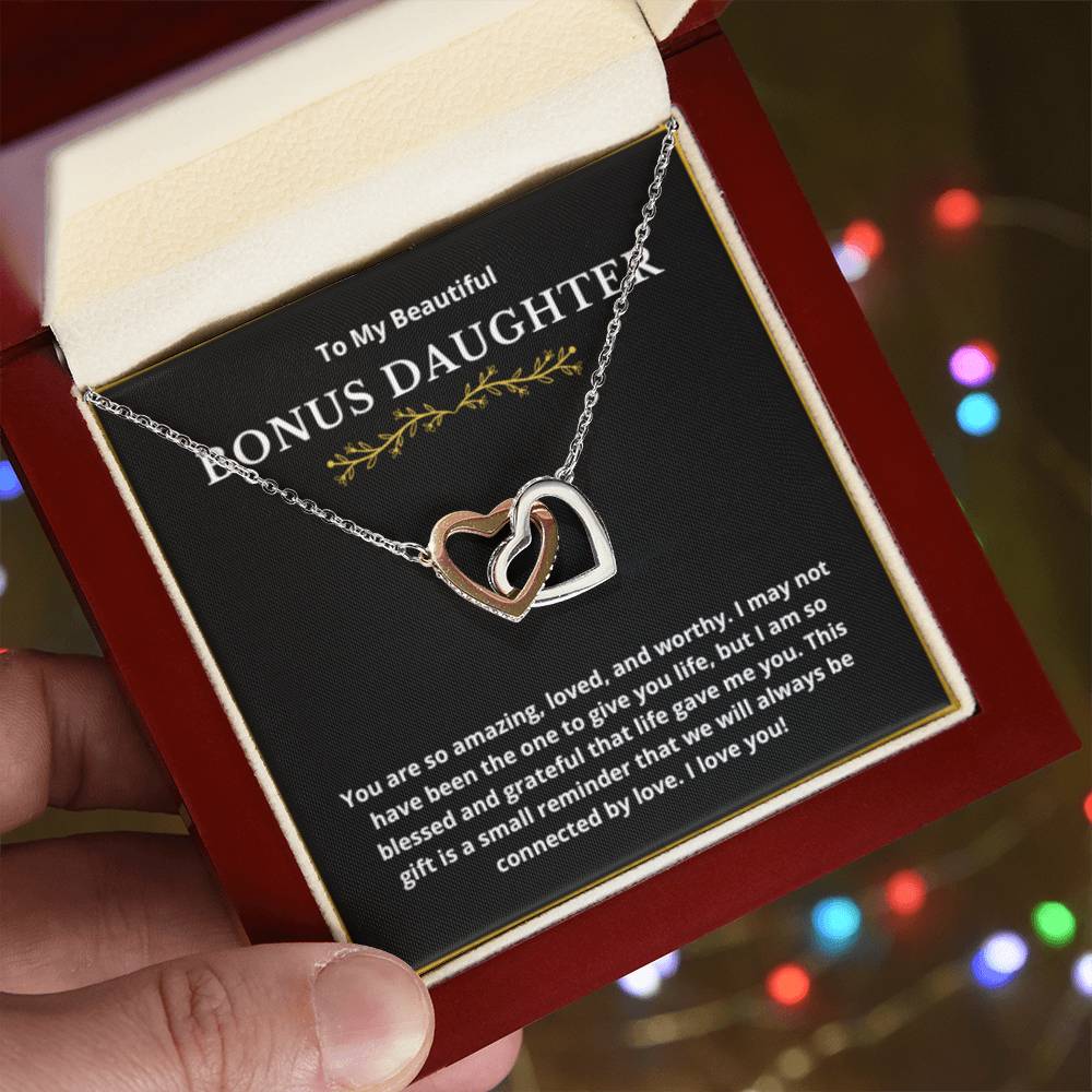 BONUS DAUGHTER gift for step daughter wedding gifts step daughter necklace gift to step daughter from bride groom stepmother BIRTHDAY gift