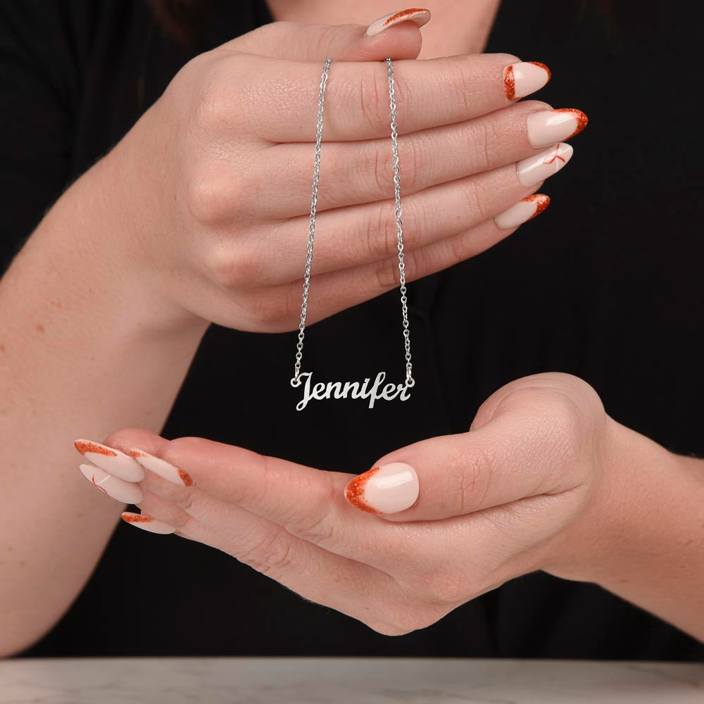 18K Gold/Silver Nameplate Necklace, Custom Name Necklace, Gold Name Necklace, Personalized Necklace,Personalized Jewelry, handwriting necklace