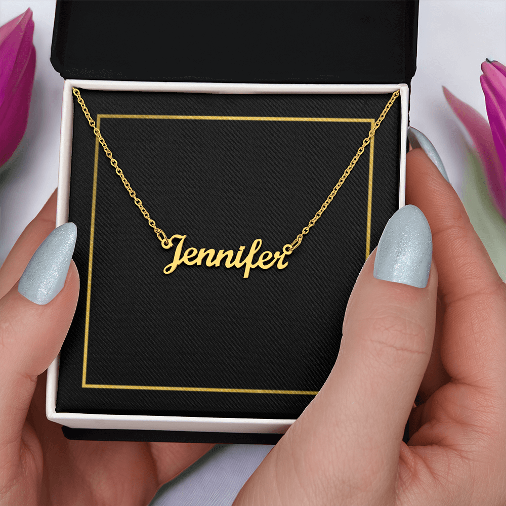 18K Gold/Silver Nameplate Necklace, Custom Name Necklace, Gold Name Necklace, Personalized Necklace,Personalized Jewelry, handwriting necklace