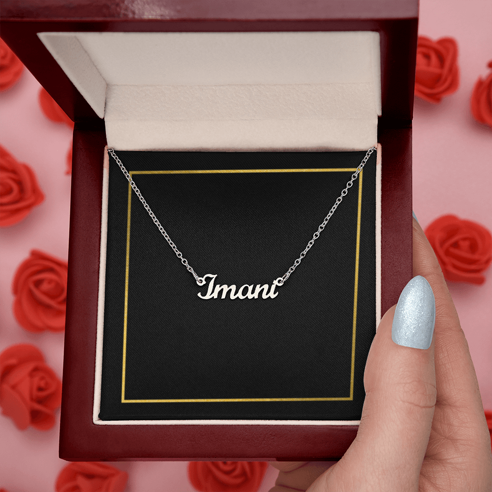 18K Gold/Silver Nameplate Necklace, Custom Name Necklace, Gold Name Necklace, Personalized Necklace,Personalized Jewelry, handwriting necklace