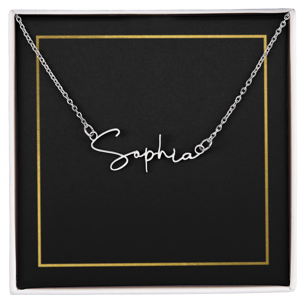 18K Gold/Silver Nameplate Necklace, Custom Name Necklace, Gold Name Necklace, Personalized Necklace, Handwriting necklace, Signature necklace