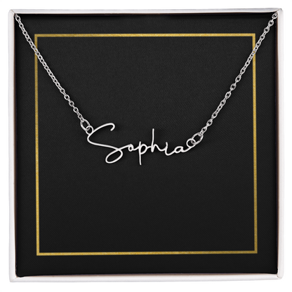 18K Gold/Silver Nameplate Necklace, Custom Name Necklace, Gold Name Necklace, Personalized Necklace, Handwriting necklace, Signature necklace