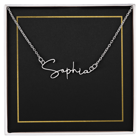 18K Gold/Silver Nameplate Necklace, Custom Name Necklace, Gold Name Necklace, Personalized Necklace, Handwriting necklace, Signature necklace