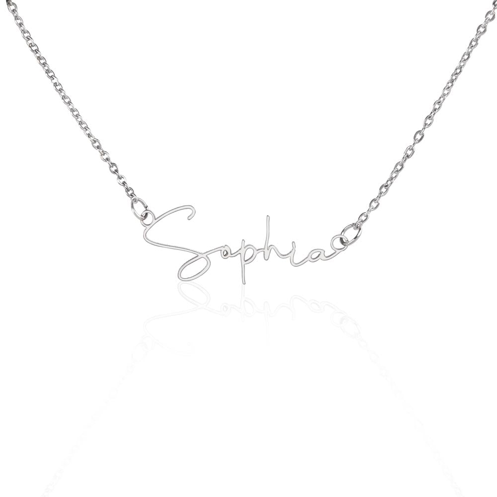 18K Gold/Silver Nameplate Necklace, Custom Name Necklace, Gold Name Necklace, Personalized Necklace, Handwriting necklace, Signature necklace