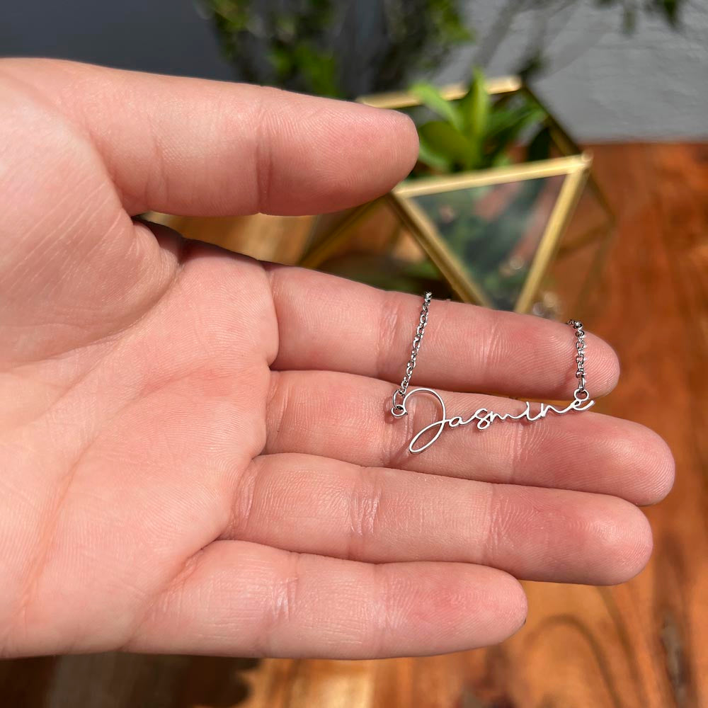 18K Gold/Silver Nameplate Necklace, Custom Name Necklace, Gold Name Necklace, Personalized Necklace, Handwriting necklace, Signature necklace