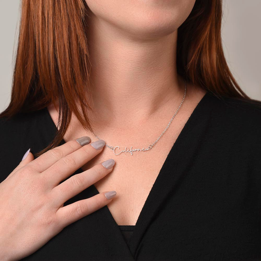 18K Gold/Silver Nameplate Necklace, Custom Name Necklace, Gold Name Necklace, Personalized Necklace, Handwriting necklace, Signature necklace