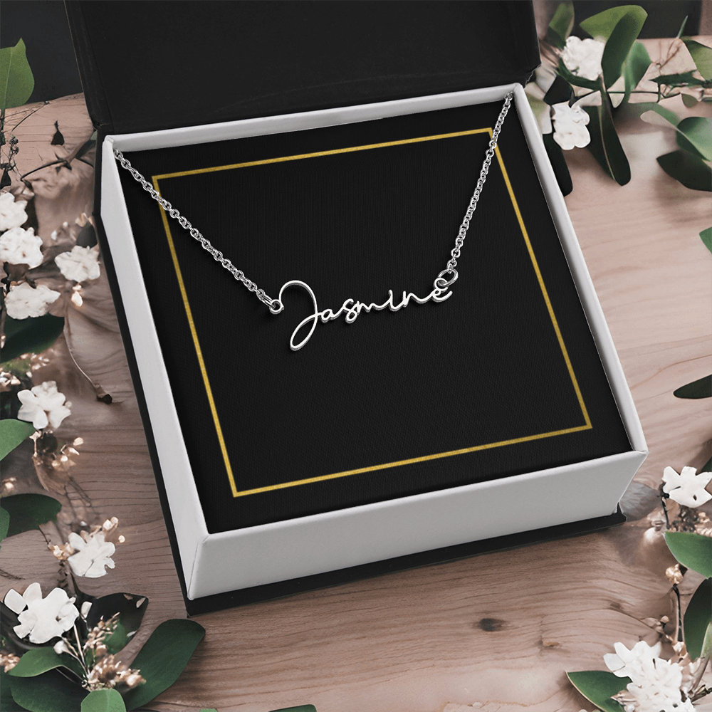18K Gold/Silver Nameplate Necklace, Custom Name Necklace, Gold Name Necklace, Personalized Necklace, Handwriting necklace, Signature necklace
