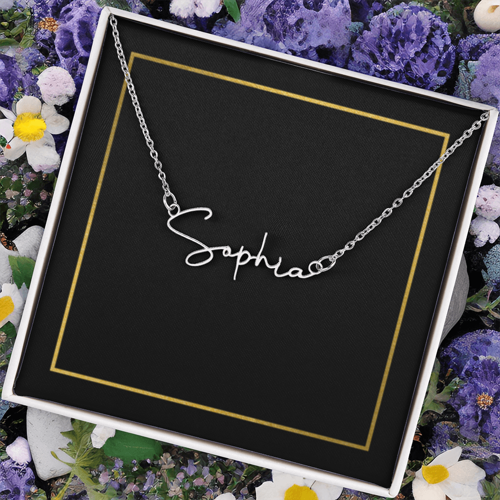 18K Gold/Silver Nameplate Necklace, Custom Name Necklace, Gold Name Necklace, Personalized Necklace, Handwriting necklace, Signature necklace