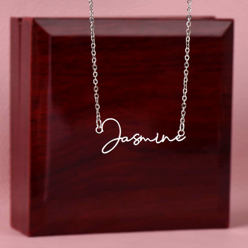 18K Gold/Silver Nameplate Necklace, Custom Name Necklace, Gold Name Necklace, Personalized Necklace, Handwriting necklace, Signature necklace