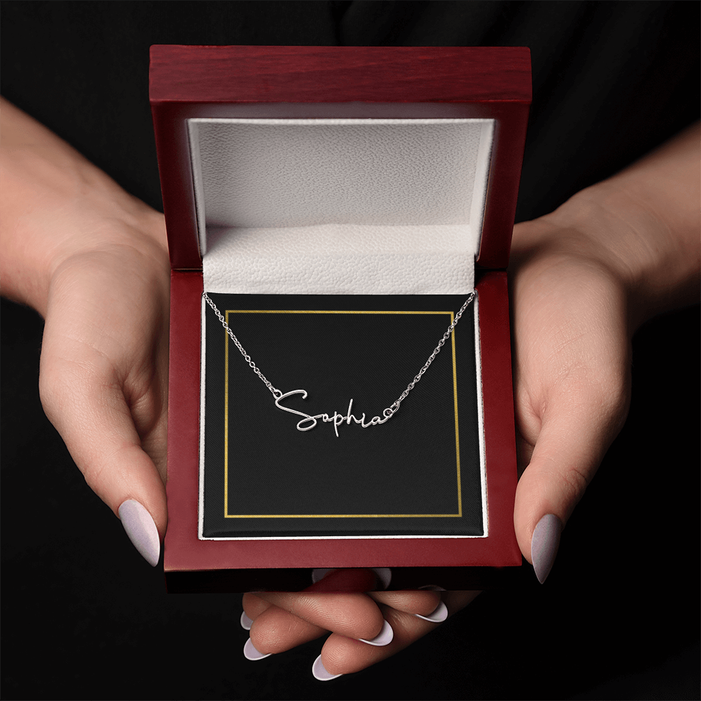 18K Gold/Silver Nameplate Necklace, Custom Name Necklace, Gold Name Necklace, Personalized Necklace, Handwriting necklace, Signature necklace