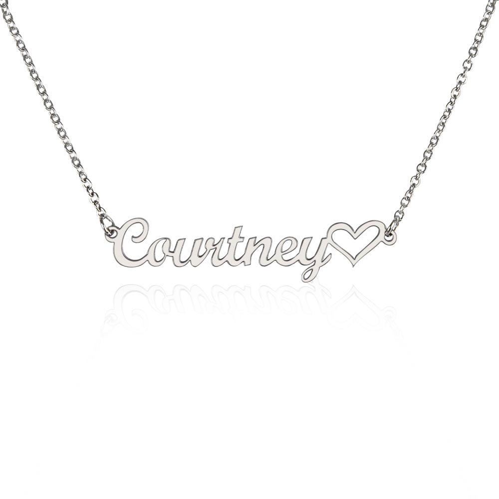 18K Gold/Silver Nameplate with Heart Necklace, Custom Name Necklace, Gold Name Necklace, Personalized Necklace, Handwriting, Valentines Day, Christmas Birthday Gift