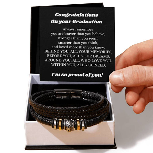 Graduate Bracelet Gift for Boys, Graduation Gift for Him, Best Gift for College Graduation, Gift for New Graduate, Graduation Male Gift