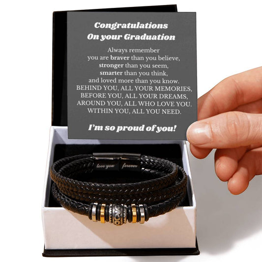 Graduate Bracelet Gift for Boys, Graduation Gift for Him, Best Gift for College Graduation, Gift for New Graduate, Graduation Male Gift
